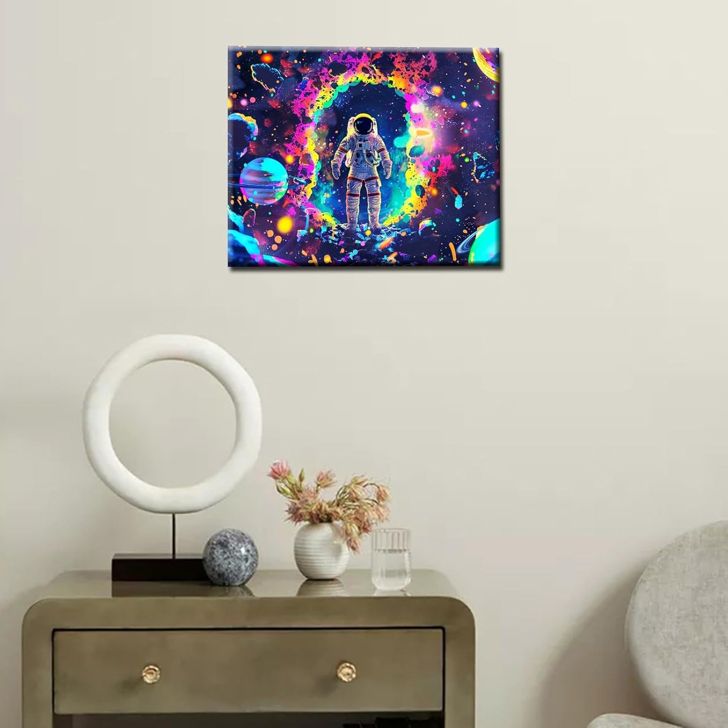 Astronaut in Nebula Ring Paint by Numbers