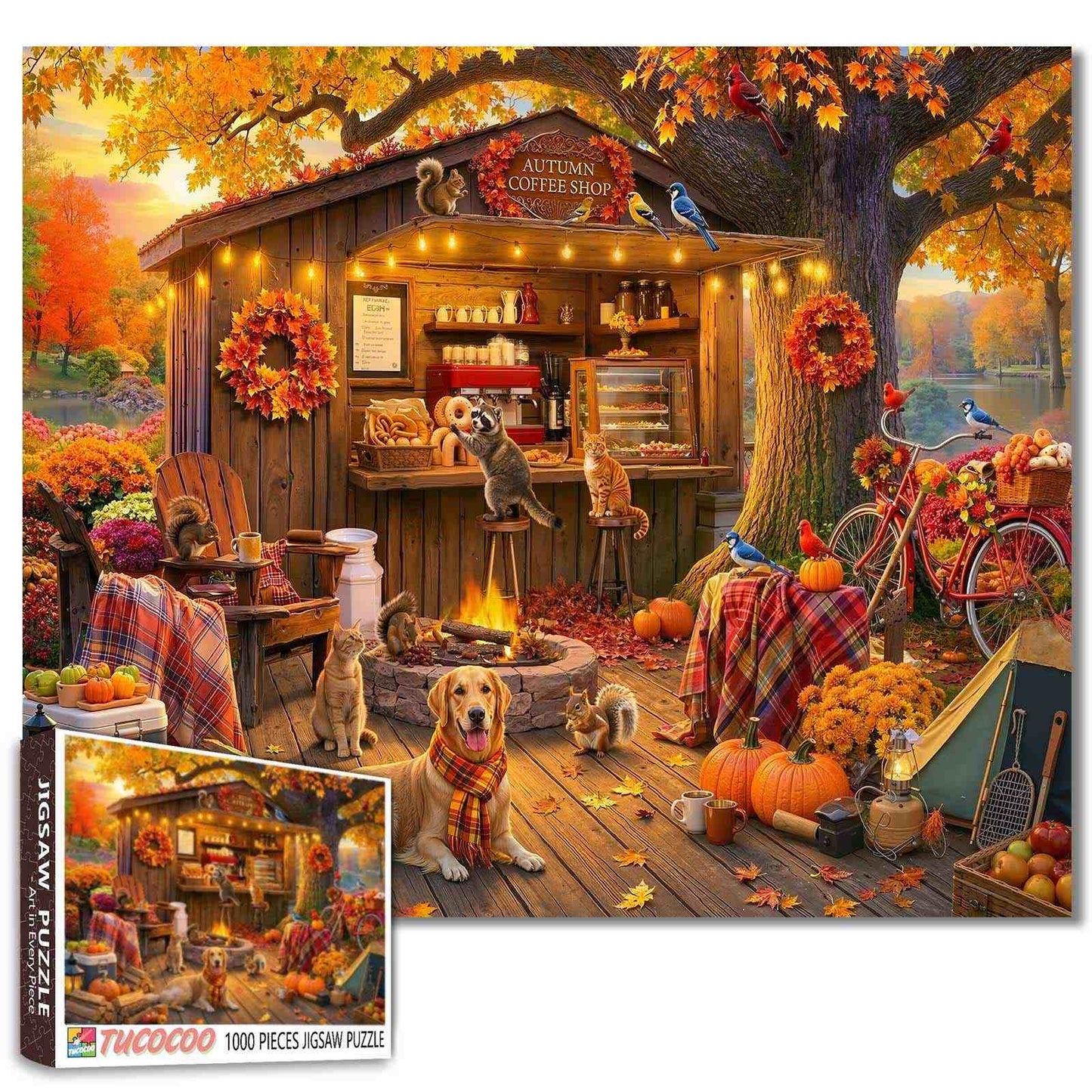Autumn Coffee Shop Retreat Jigsaw Puzzle
