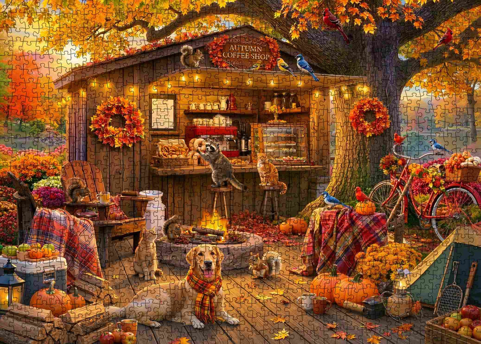 Autumn Coffee Shop Retreat Jigsaw Puzzle