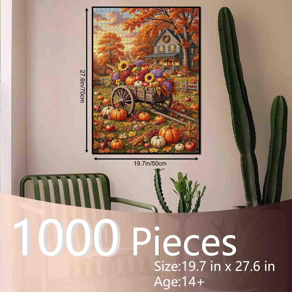 Autumn Harvest Flower Wagon Jigsaw Puzzle
