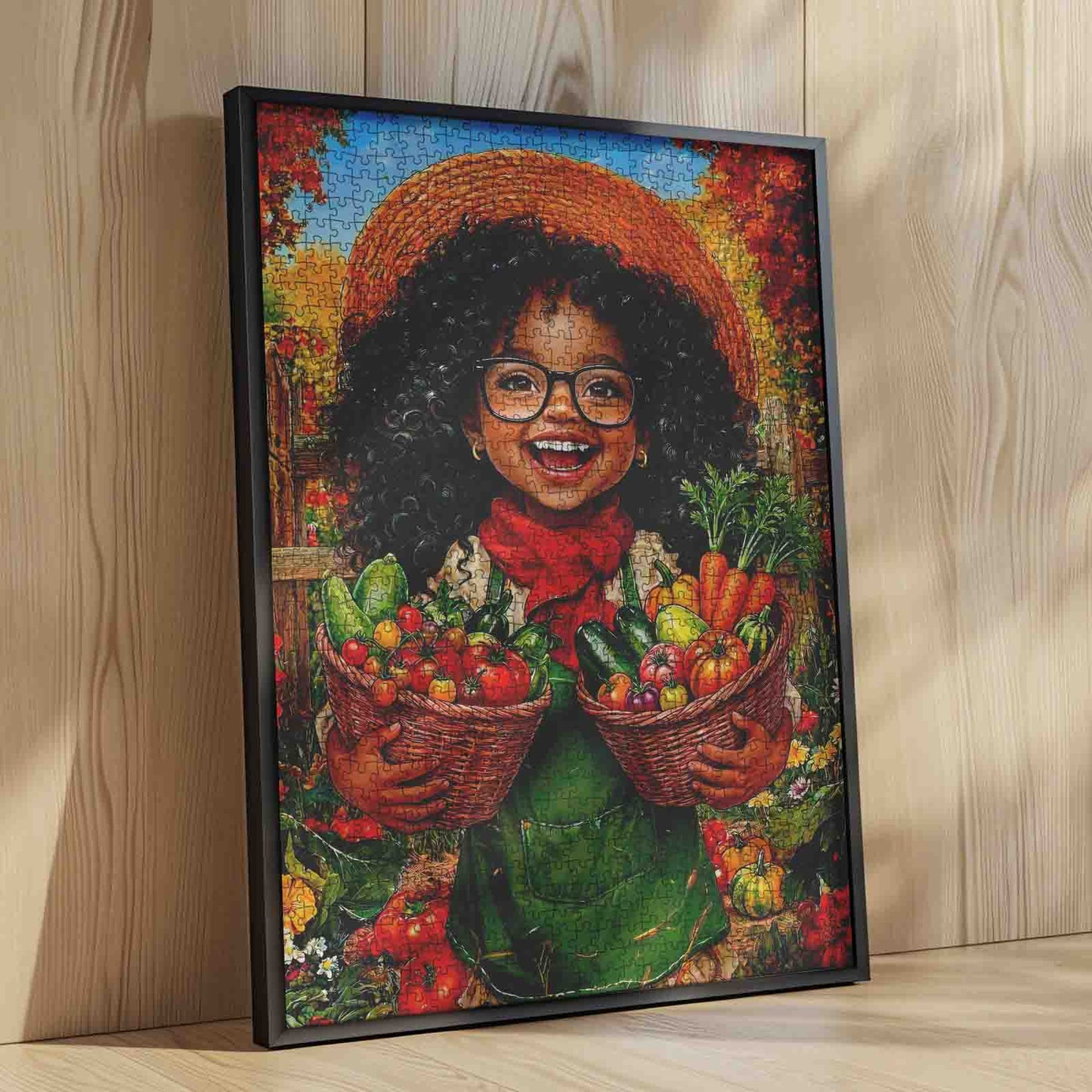 Autumn Harvest Garden Girl Jigsaw Puzzle