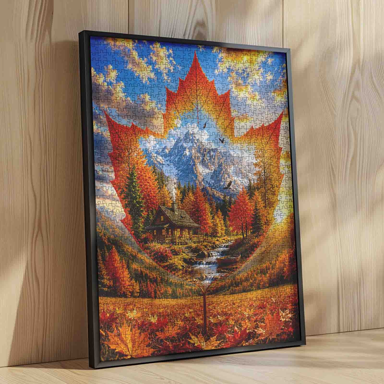 Autumn Maple Mountain Retreat Jigsaw Puzzle