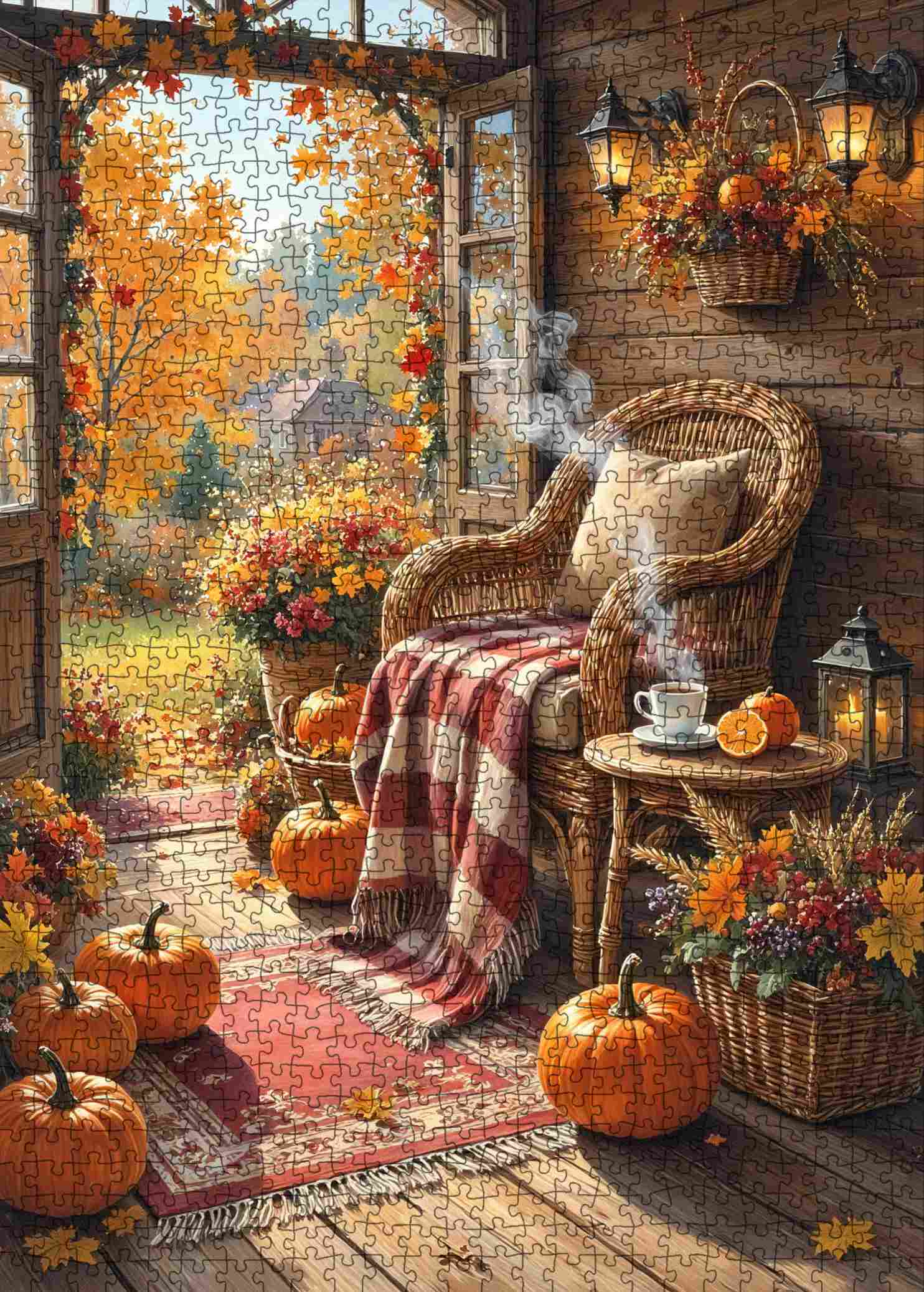 Autumn Porch Retreat Jigsaw Puzzle