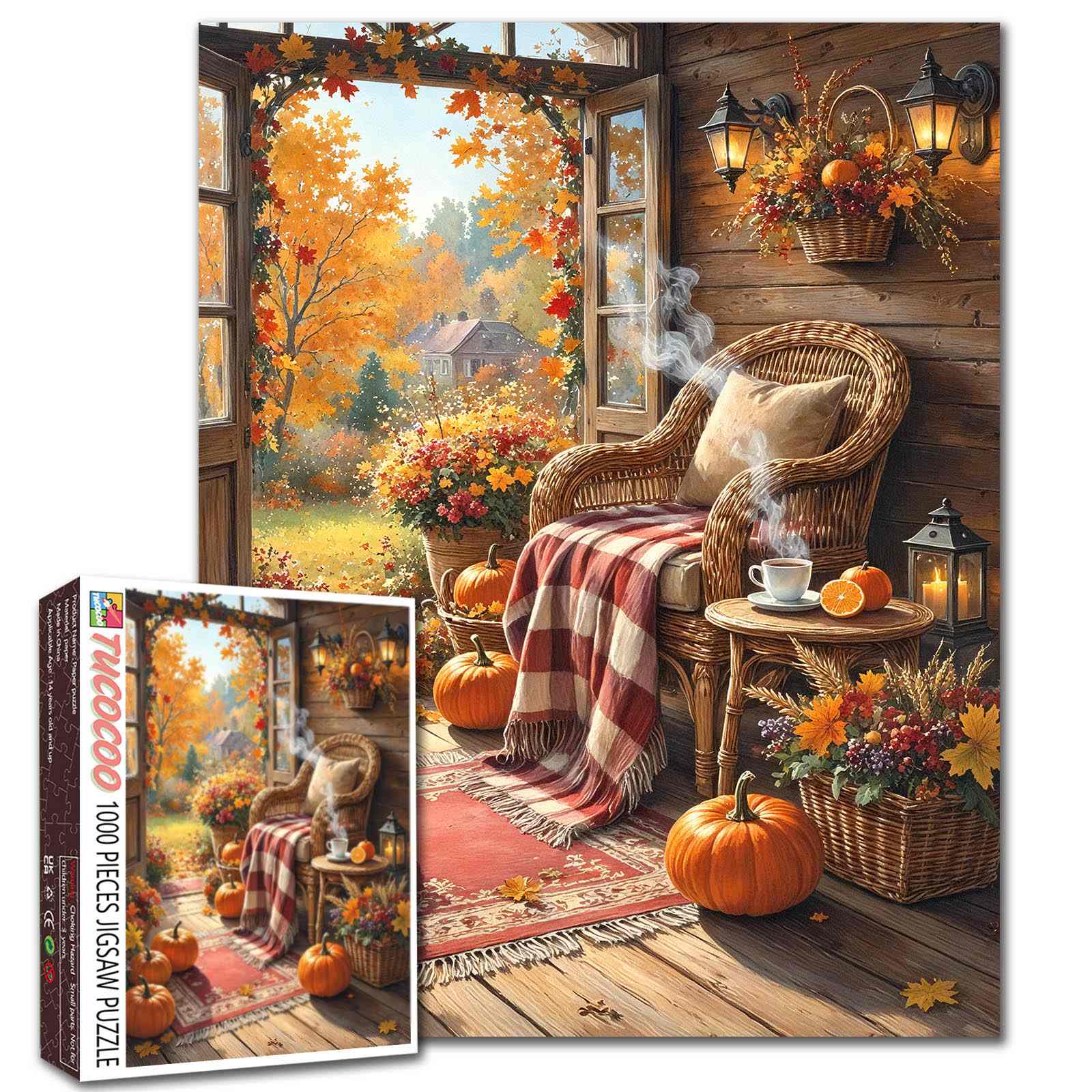 Autumn Porch Retreat Jigsaw Puzzle