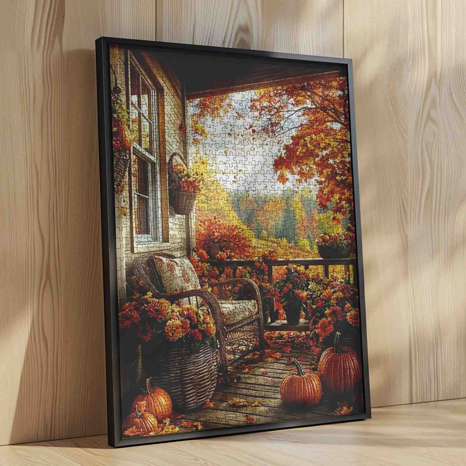 Autumn Porch Serenity Jigsaw Puzzle