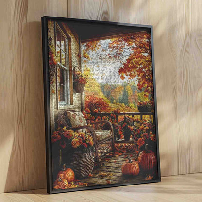 Autumn Porch Serenity Jigsaw Puzzle