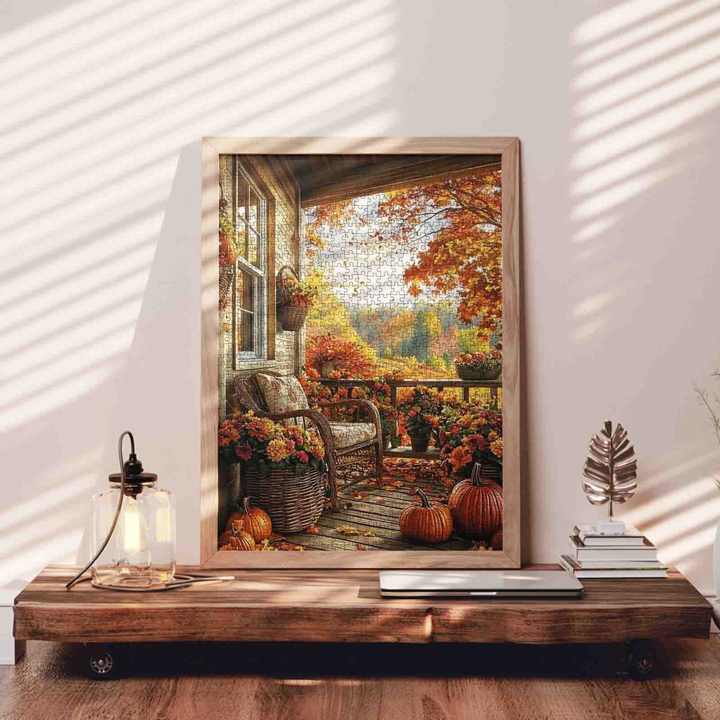 Autumn Porch Serenity Jigsaw Puzzle
