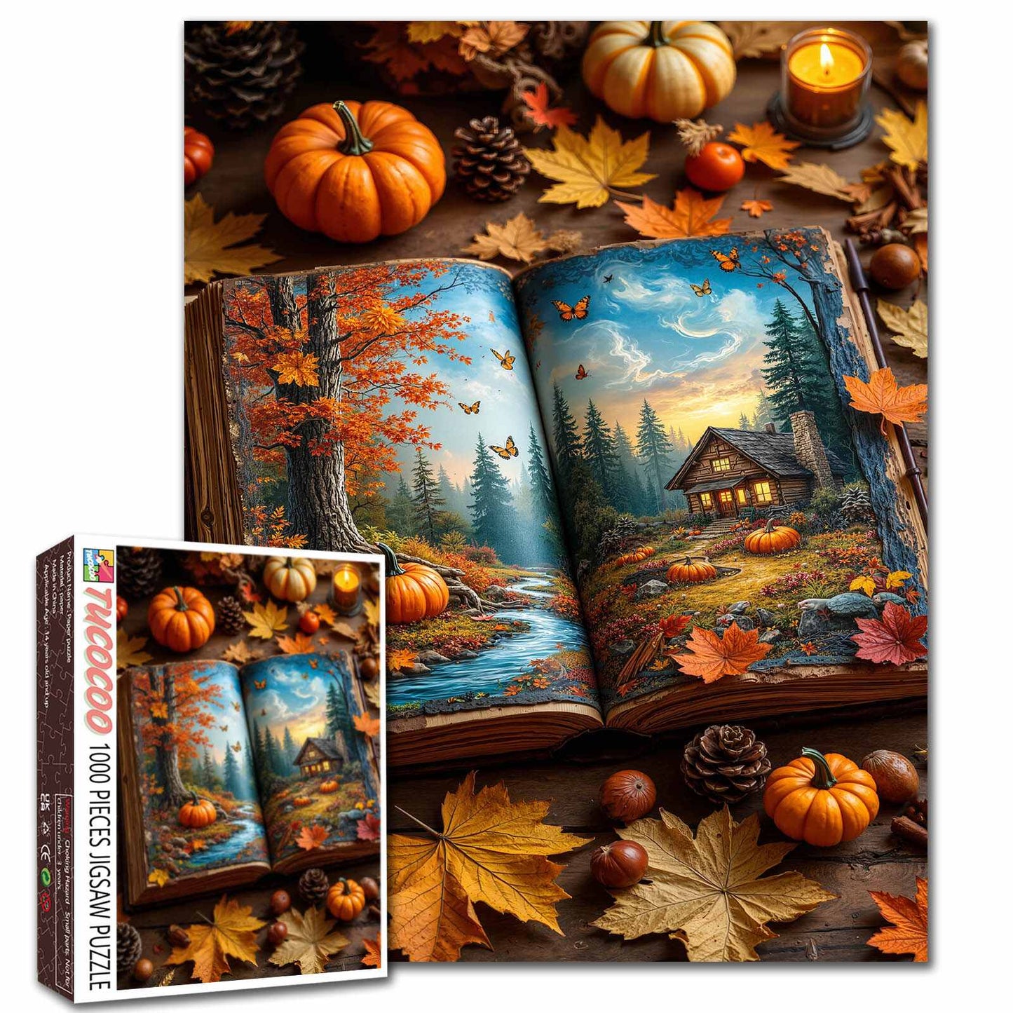 Autumn Storybook Cabin Jigsaw Puzzle