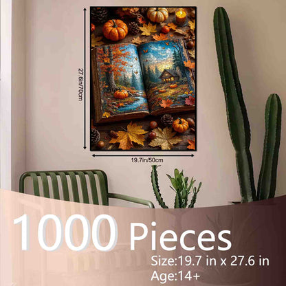 Autumn Storybook Cabin Jigsaw Puzzle