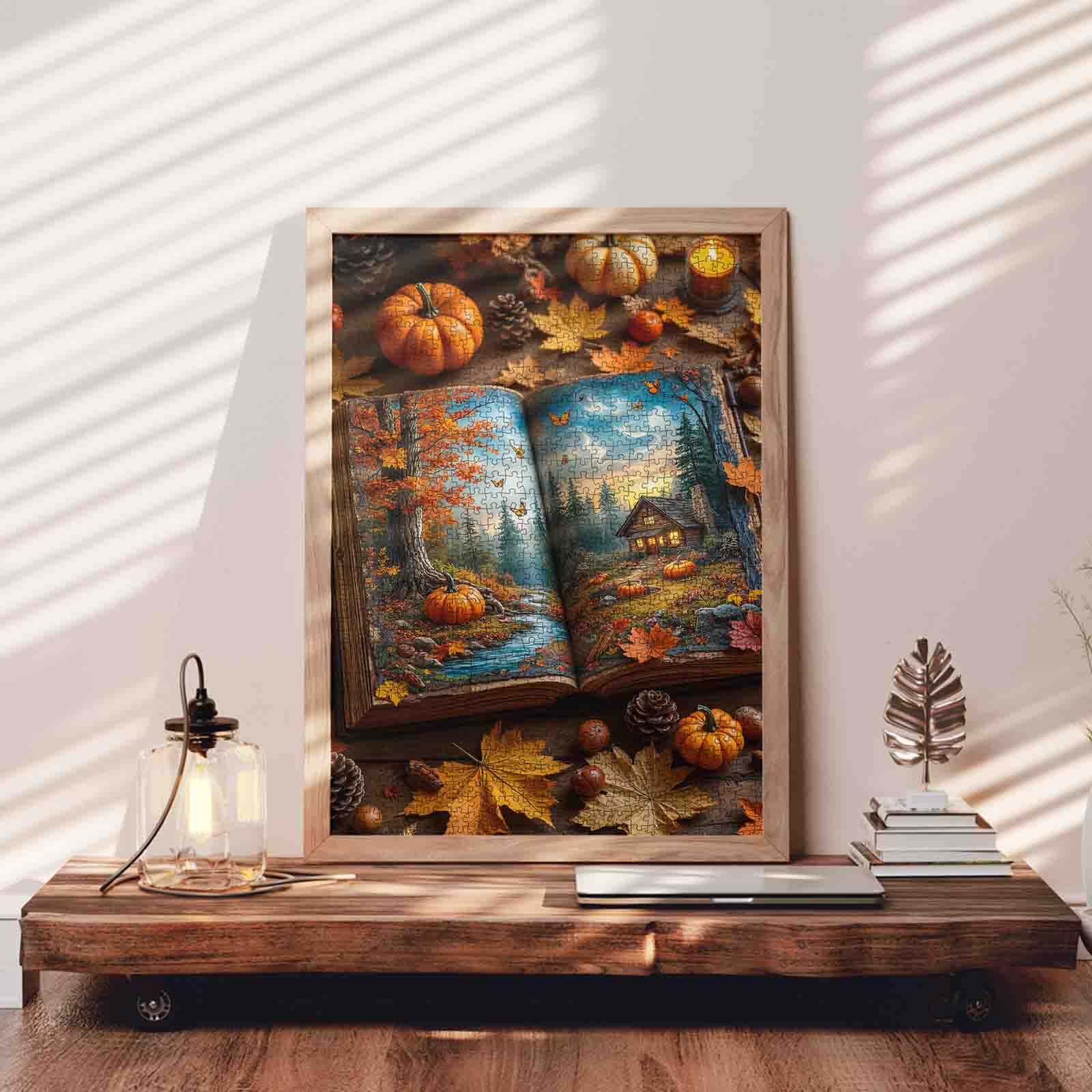 Autumn Storybook Cabin Jigsaw Puzzle