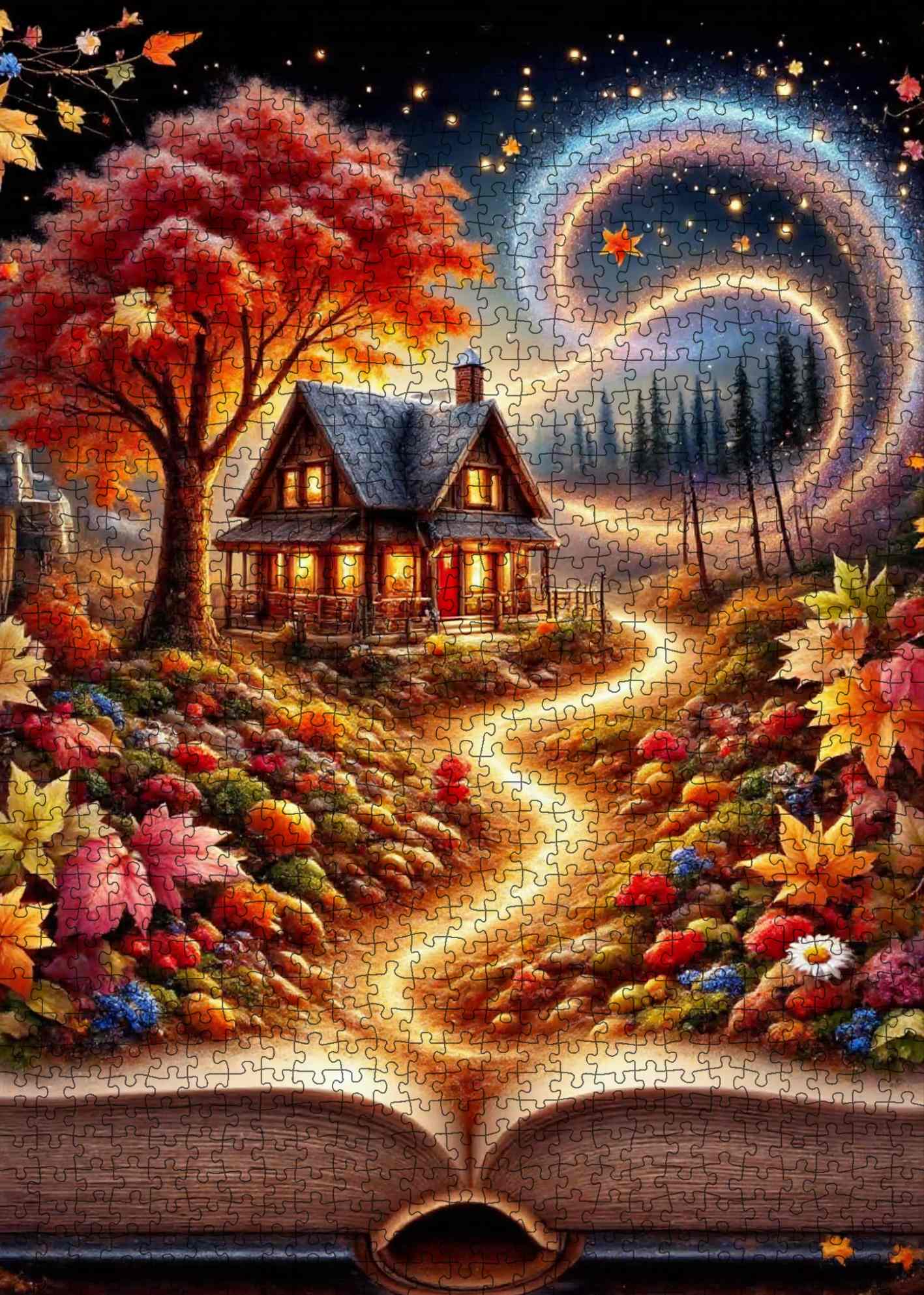 Autumn Tale Cottage Jigsaw Puzzle