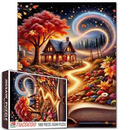 Autumn Tale Cottage Jigsaw Puzzle