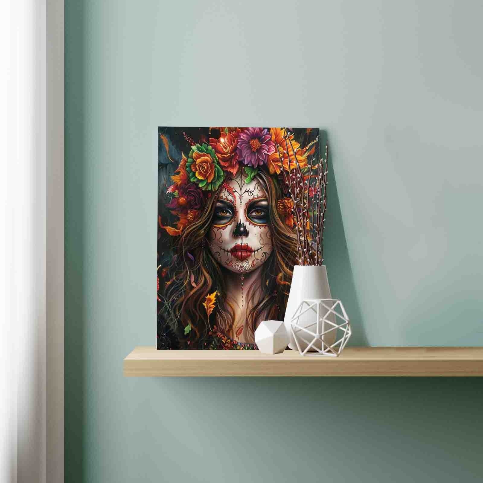 Autumn Floral Skull Woman Paint by Numbers