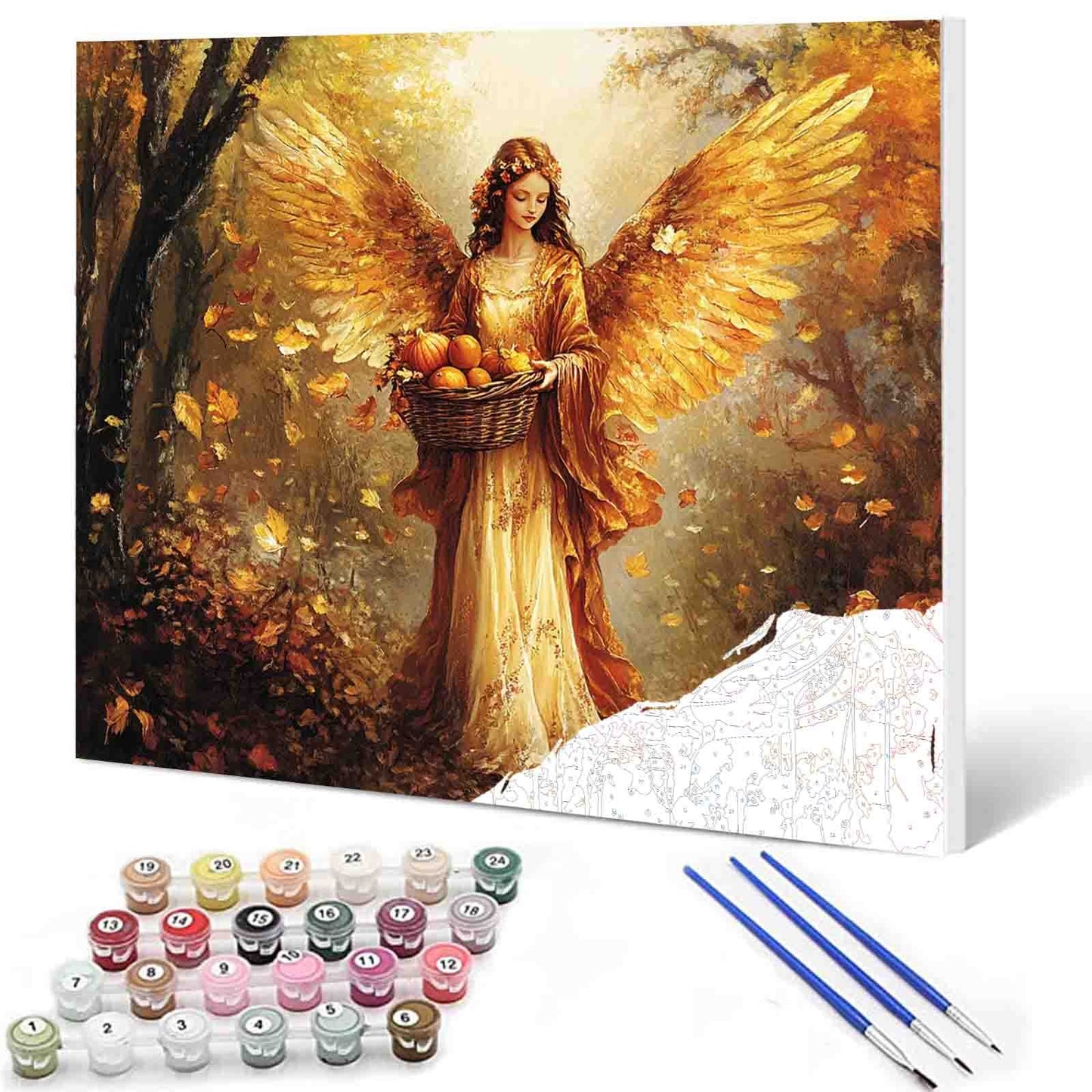 Autumn Harvest Angel Paint by Numbers