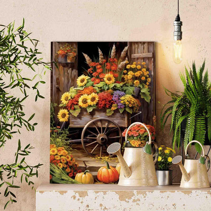 Autumn Harvest Cart Paint by Number