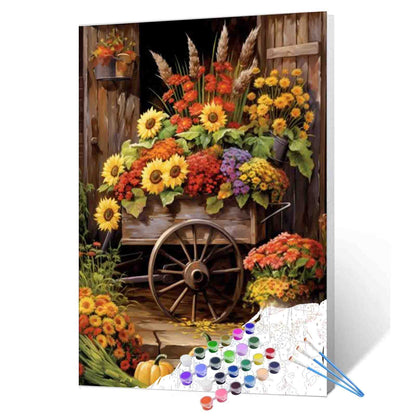 Autumn Harvest Cart Paint by Number