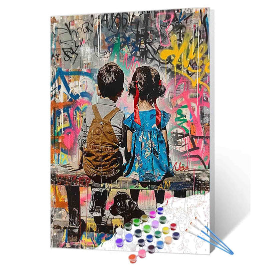 Backyard Bench Companions Paint by Numbers