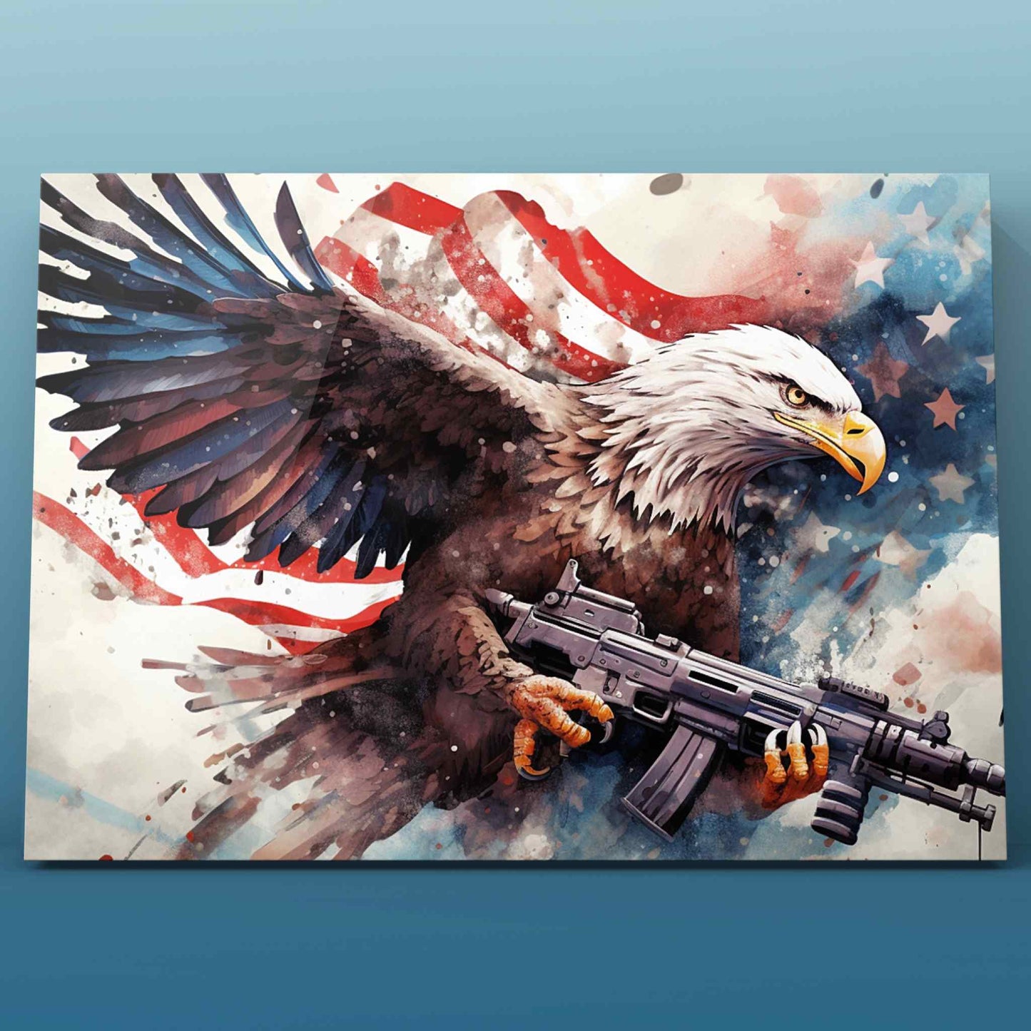 Bald Eagle Holding Rifle Paint by Numbers