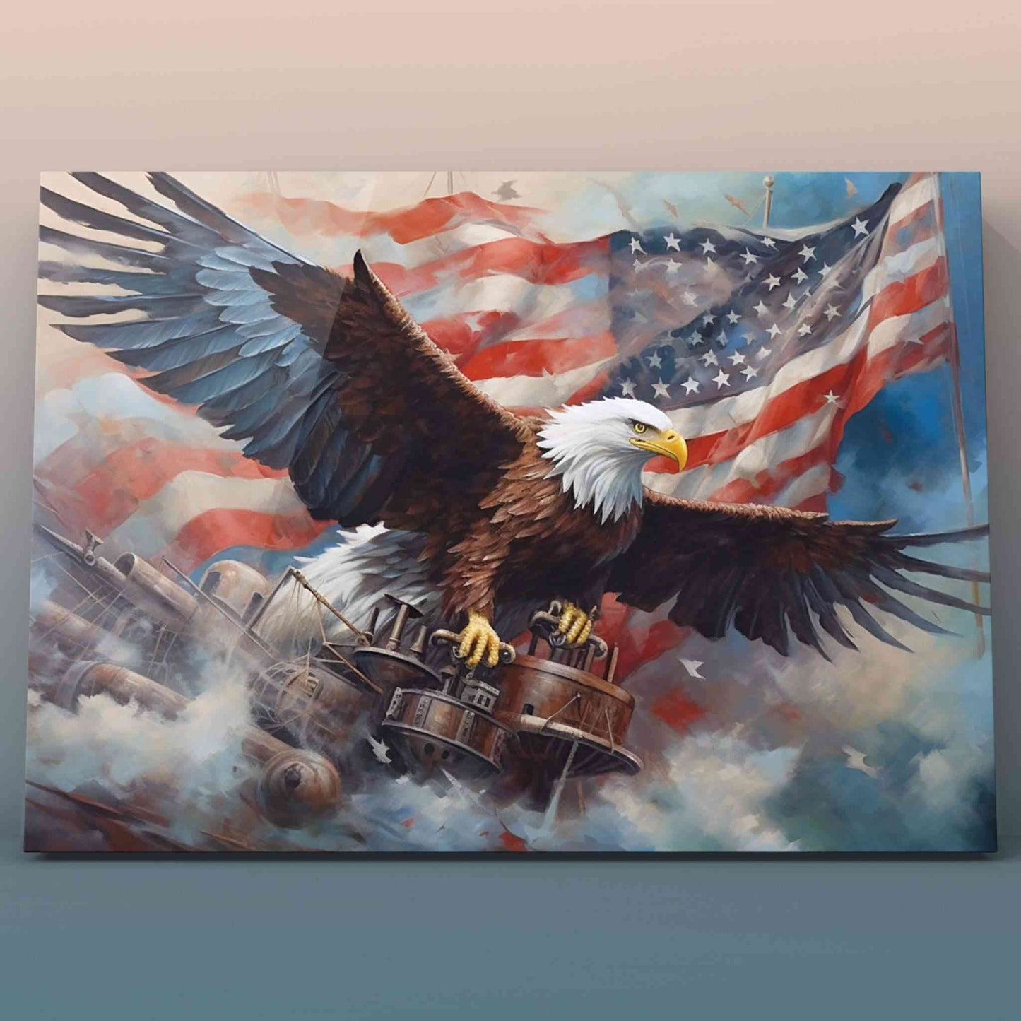 Majestic Bald Eagle on Shipwreck Paint by Numbers