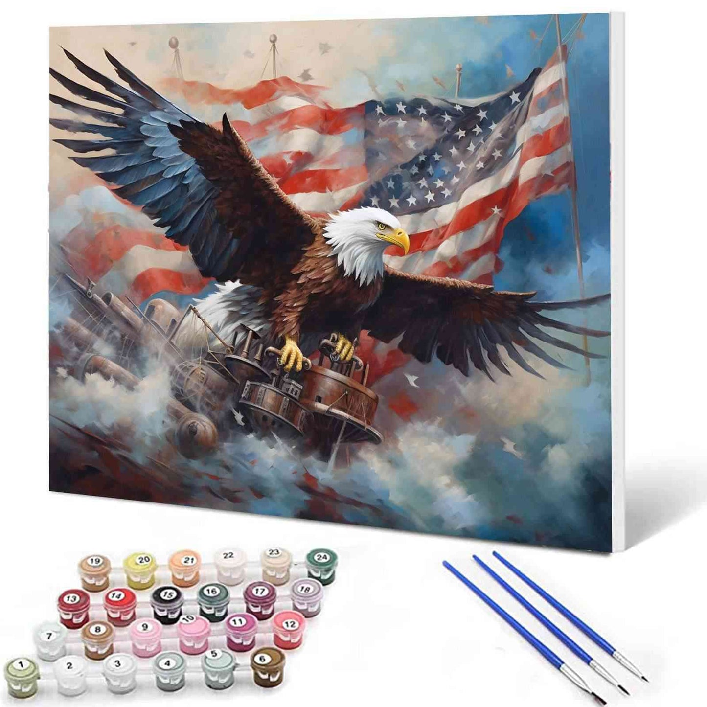 Majestic Bald Eagle on Shipwreck Paint by Numbers