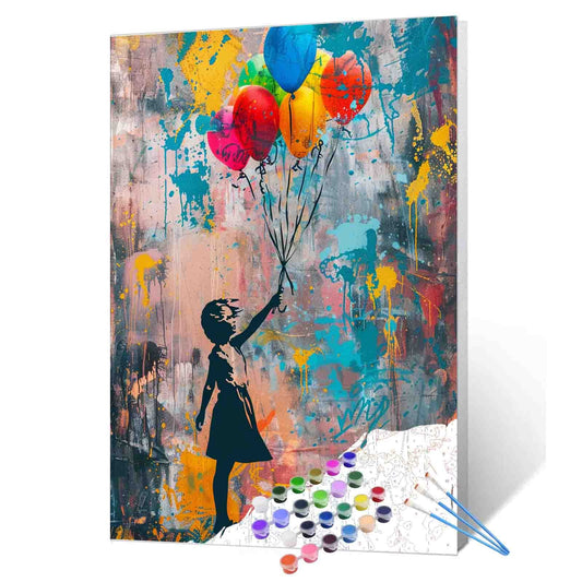Banksy Girl Retro Street Pop Art Paint by Numbers
