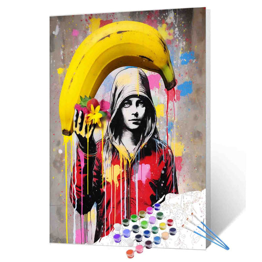 Banksy Pop Art Banana Boy Paint by Numbers