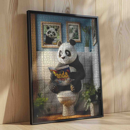 Bathroom Panda Reader Jigsaw Puzzle