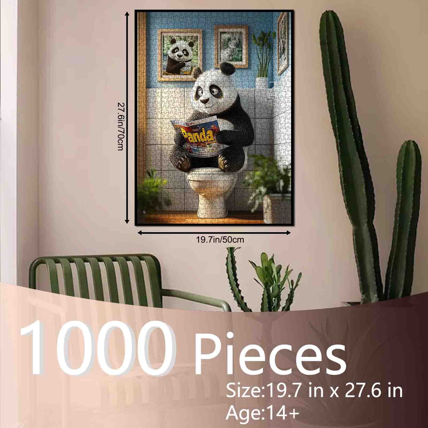 Bathroom Panda Reader Jigsaw Puzzle