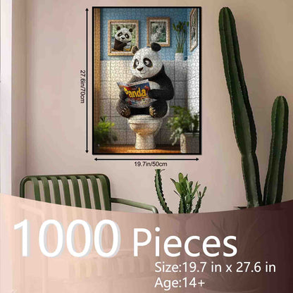 Bathroom Panda Reader Jigsaw Puzzle