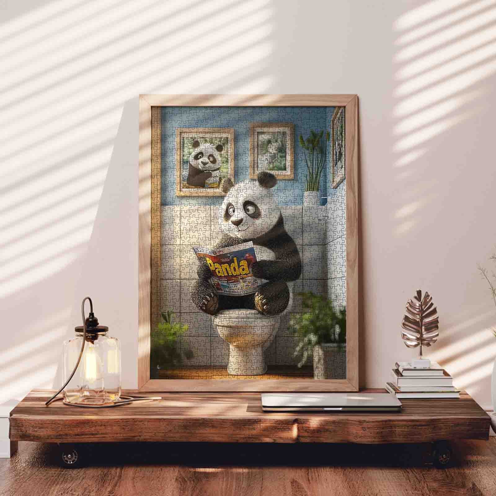 Bathroom Panda Reader Jigsaw Puzzle – Tucocoo