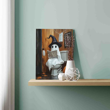 Bathroom Ghost Reading Paint by Numbers