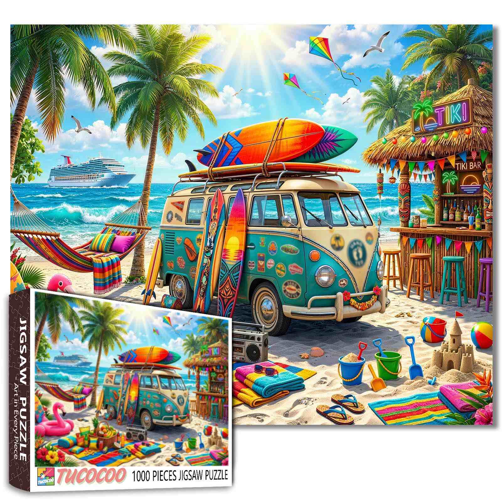 Beach Camper Surf Adventure Jigsaw Puzzle