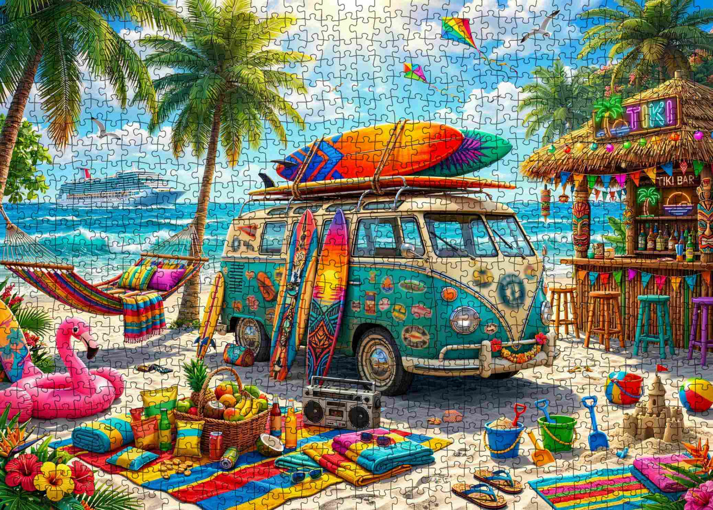 Beach Camper Surf Adventure Jigsaw Puzzle