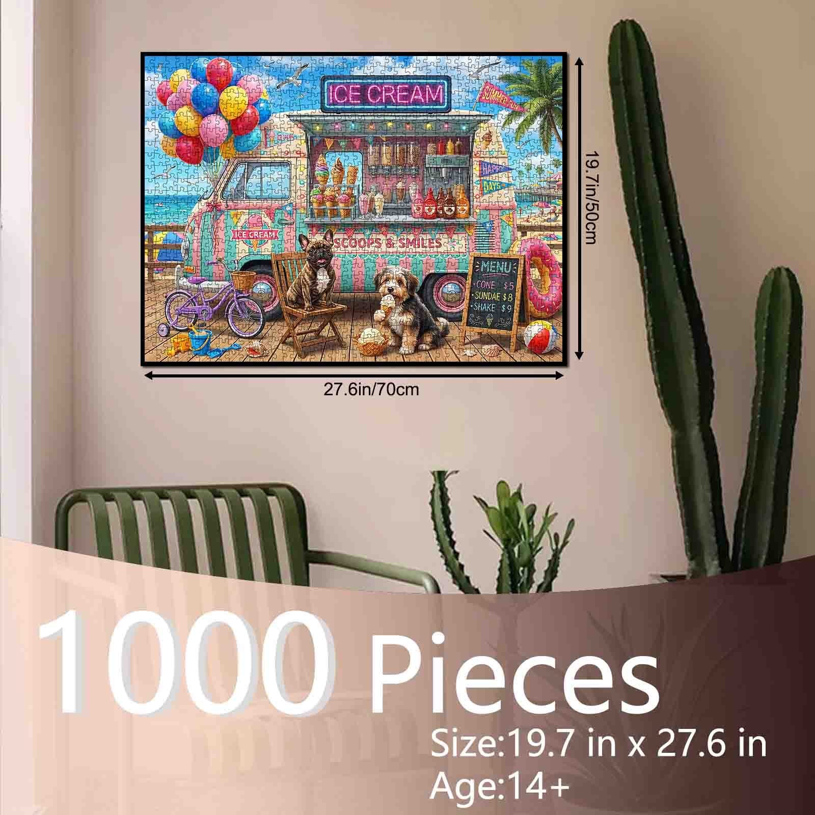 Beach Ice Cream Truck Summer Fun Jigsaw Puzzle