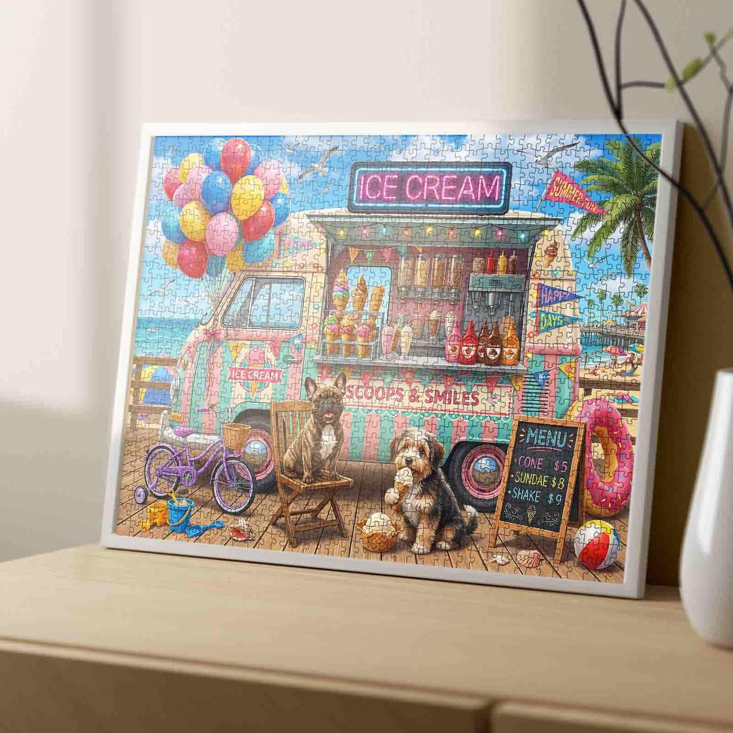 Beach Ice Cream Truck Summer Fun Jigsaw Puzzle