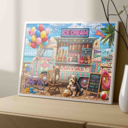 Beach Ice Cream Truck Summer Fun Jigsaw Puzzle