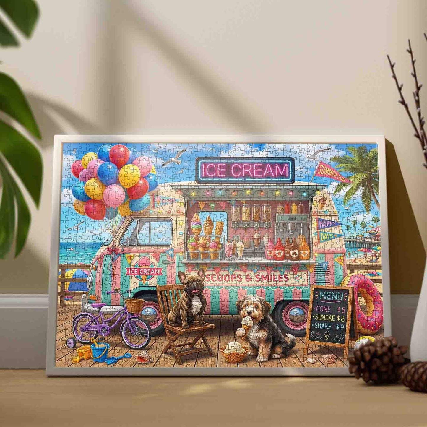 Beach Ice Cream Truck Summer Fun Jigsaw Puzzle