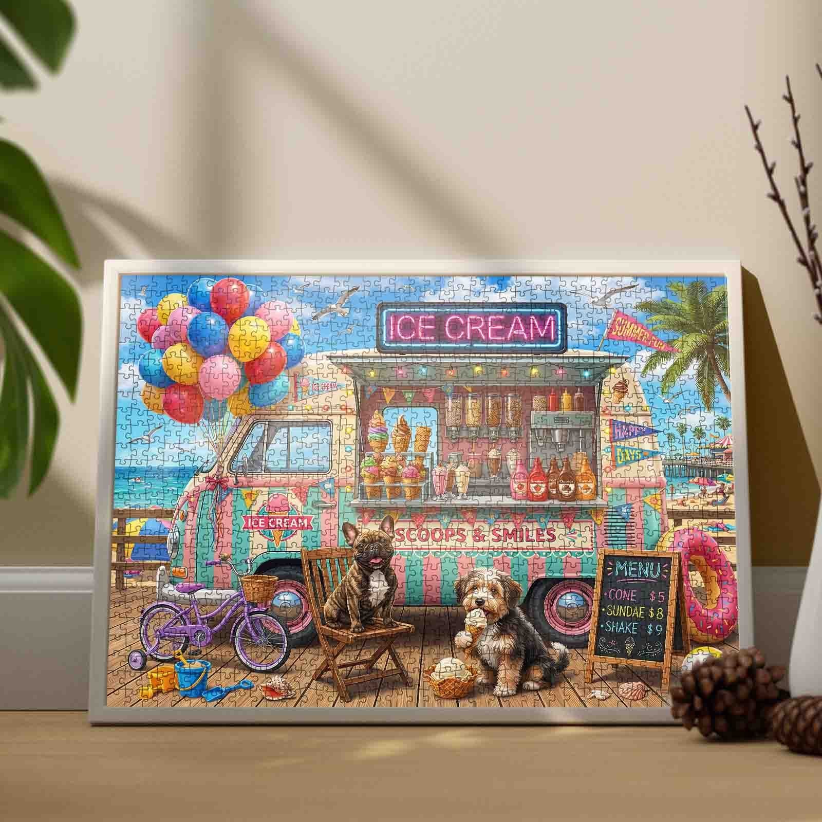 Beach Ice Cream Truck Summer Fun Jigsaw Puzzle