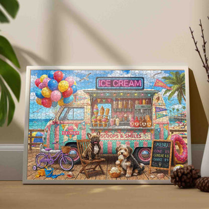 Beach Ice Cream Truck Summer Fun Jigsaw Puzzle