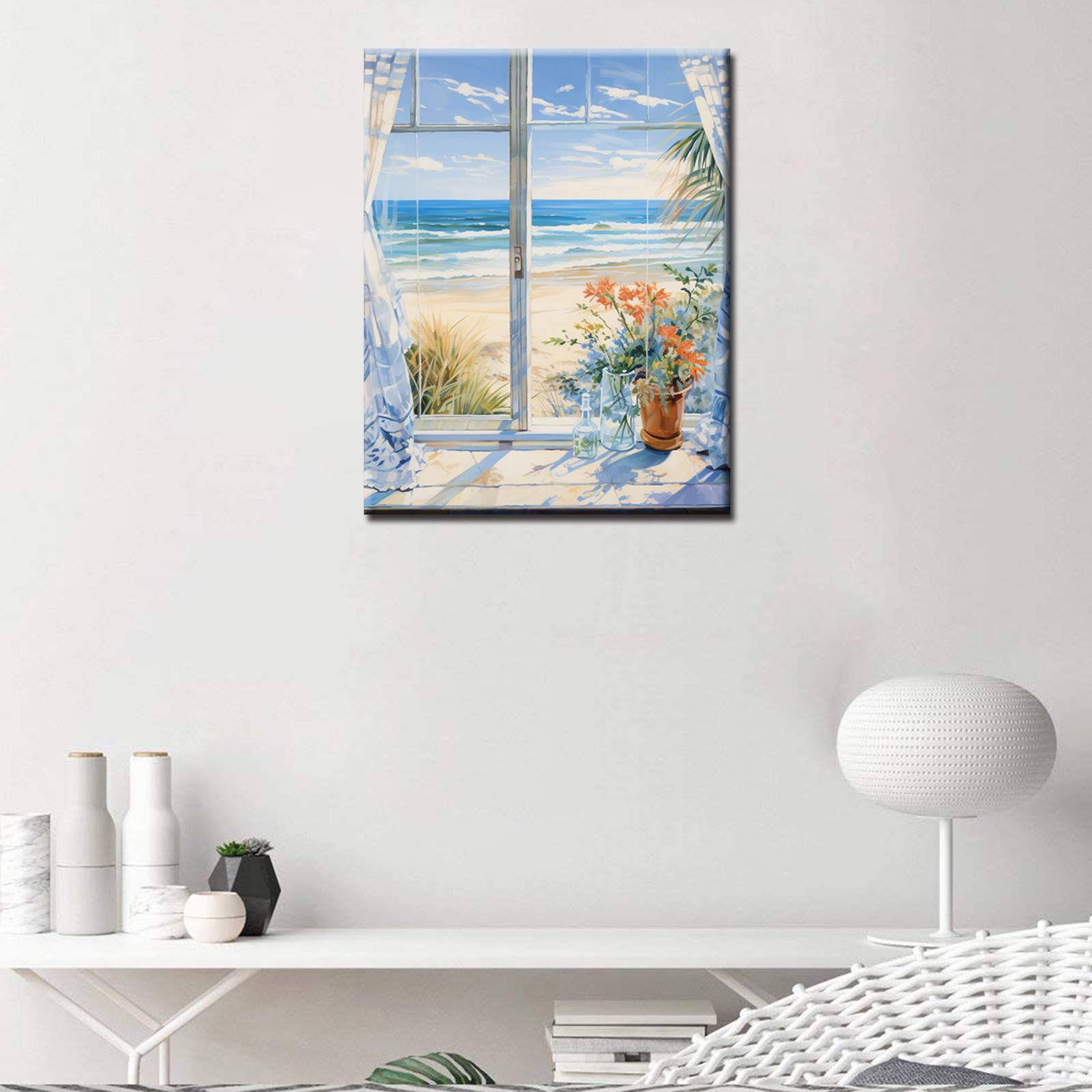 Bright Beach Morning from Window Paint by Numbers