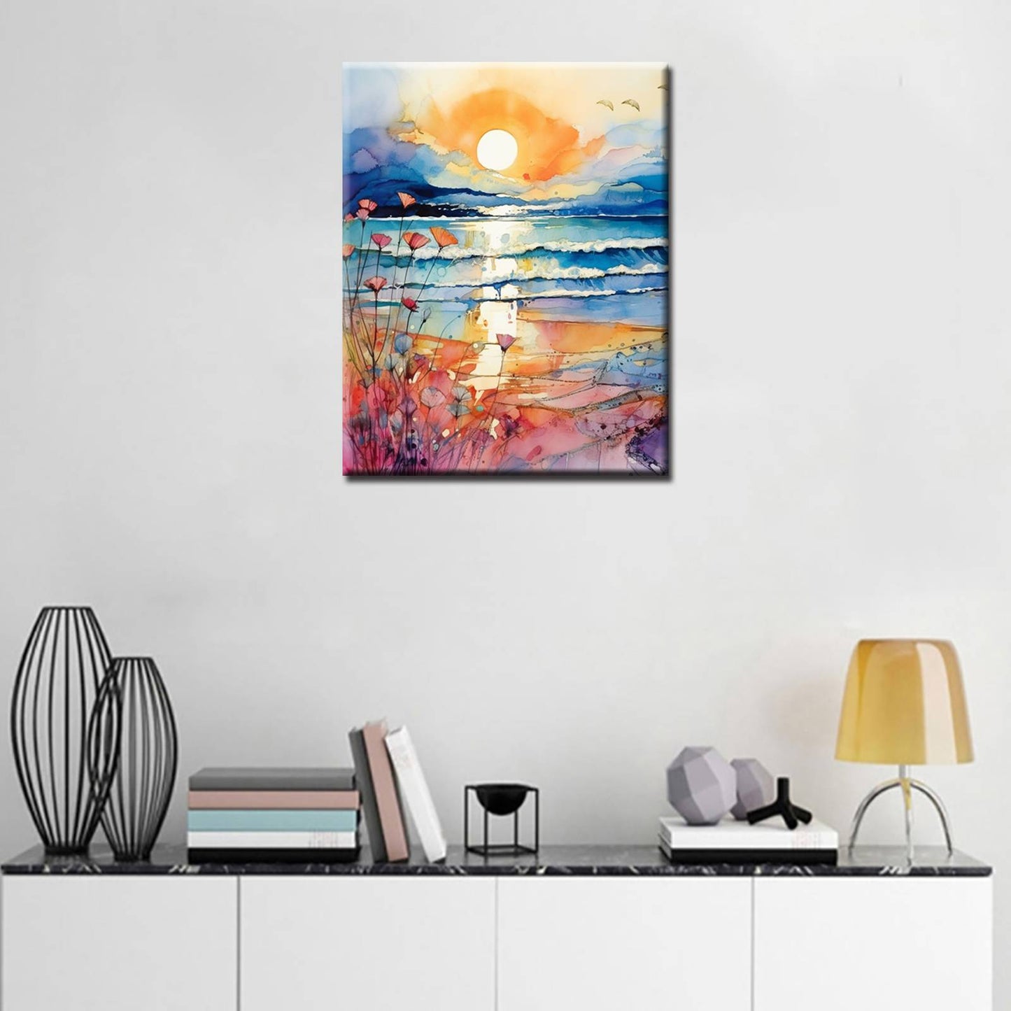 Tranquil Sunset Waves Paint by Numbers