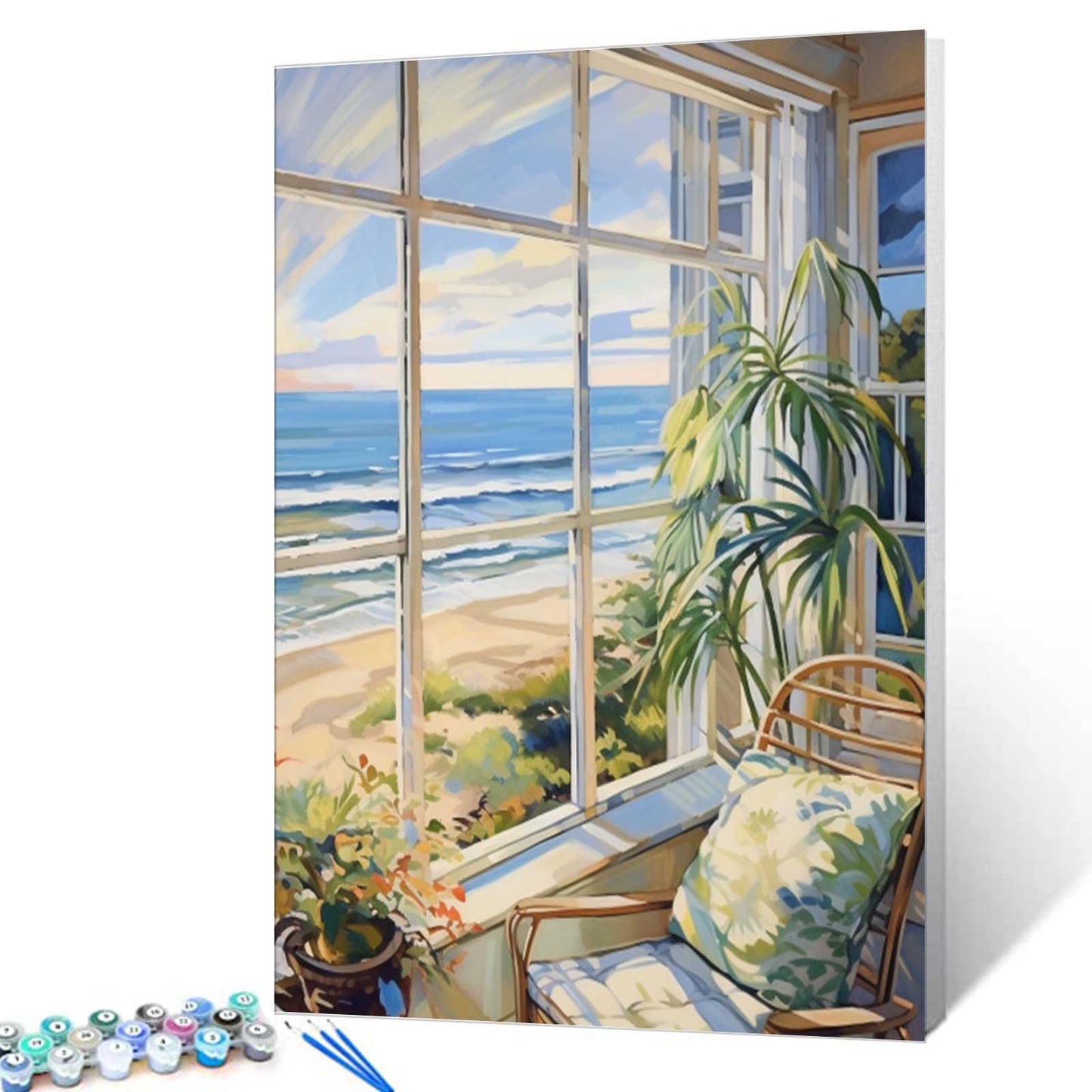 Coastal Retreat with Ocean View Paint by Numbers