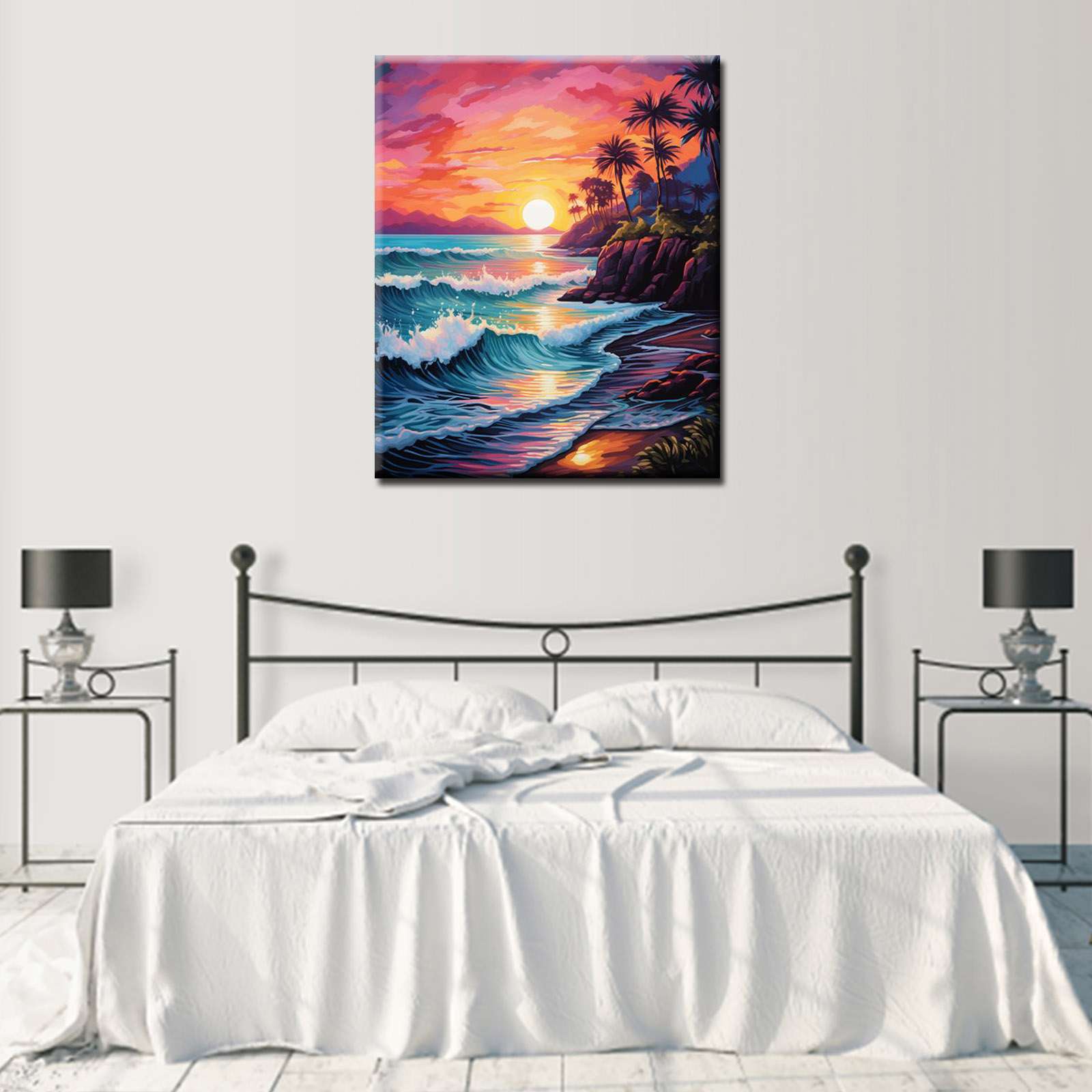 Tropical Sunset Waves Paint by Numbers