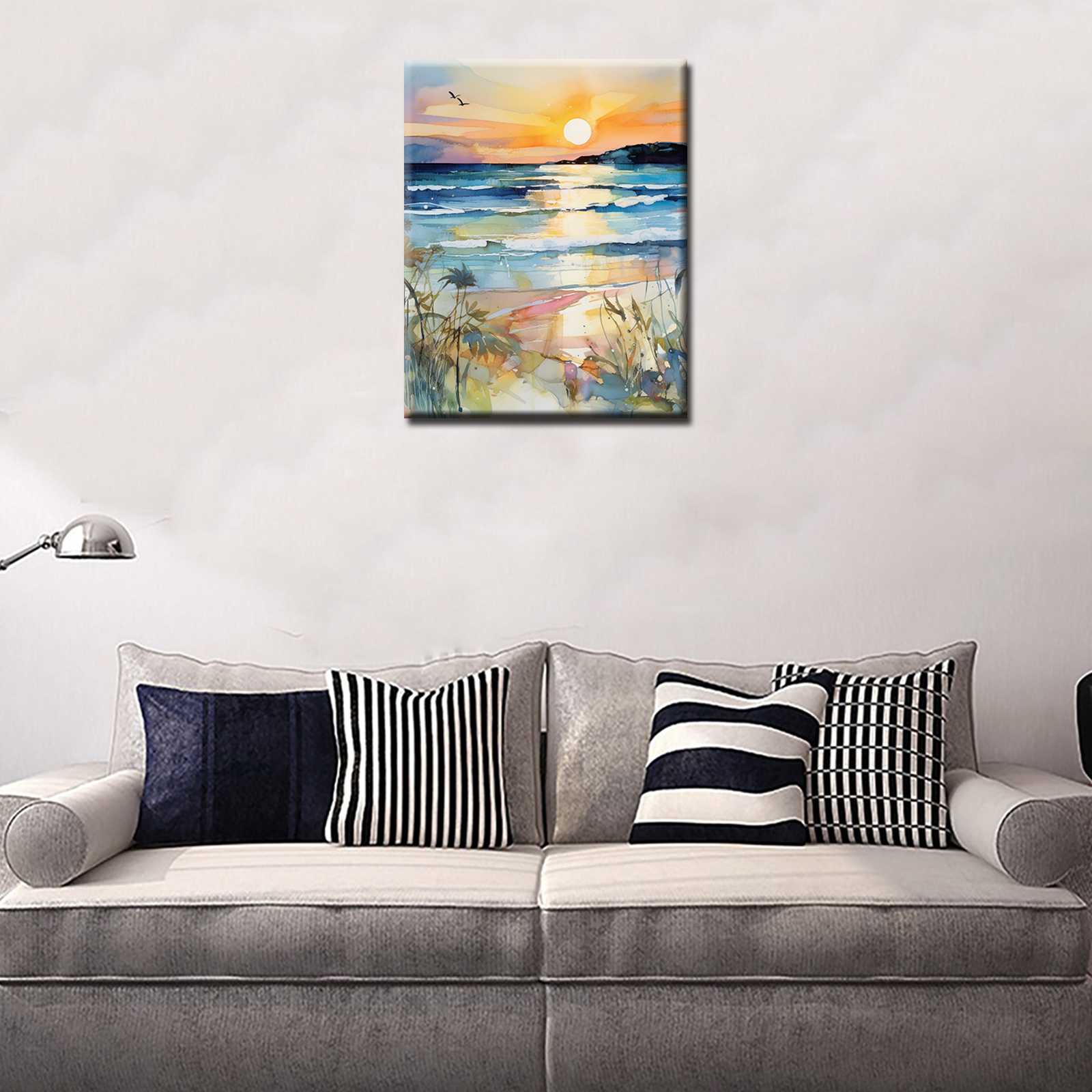 Serene Sunset Beachscape Paint by Numbers