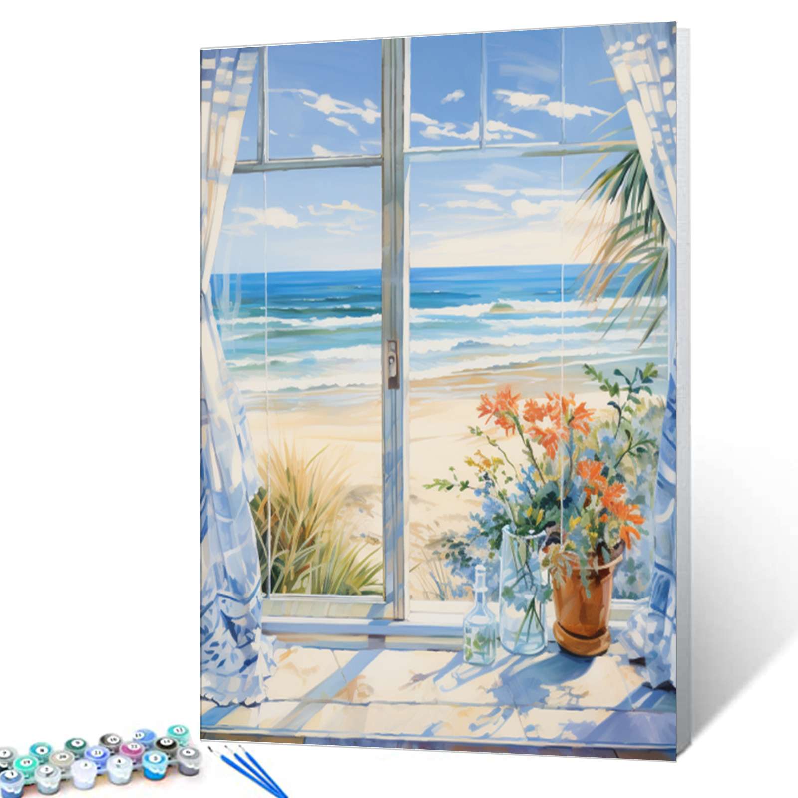 Bright Beach Morning from Window Paint by Numbers