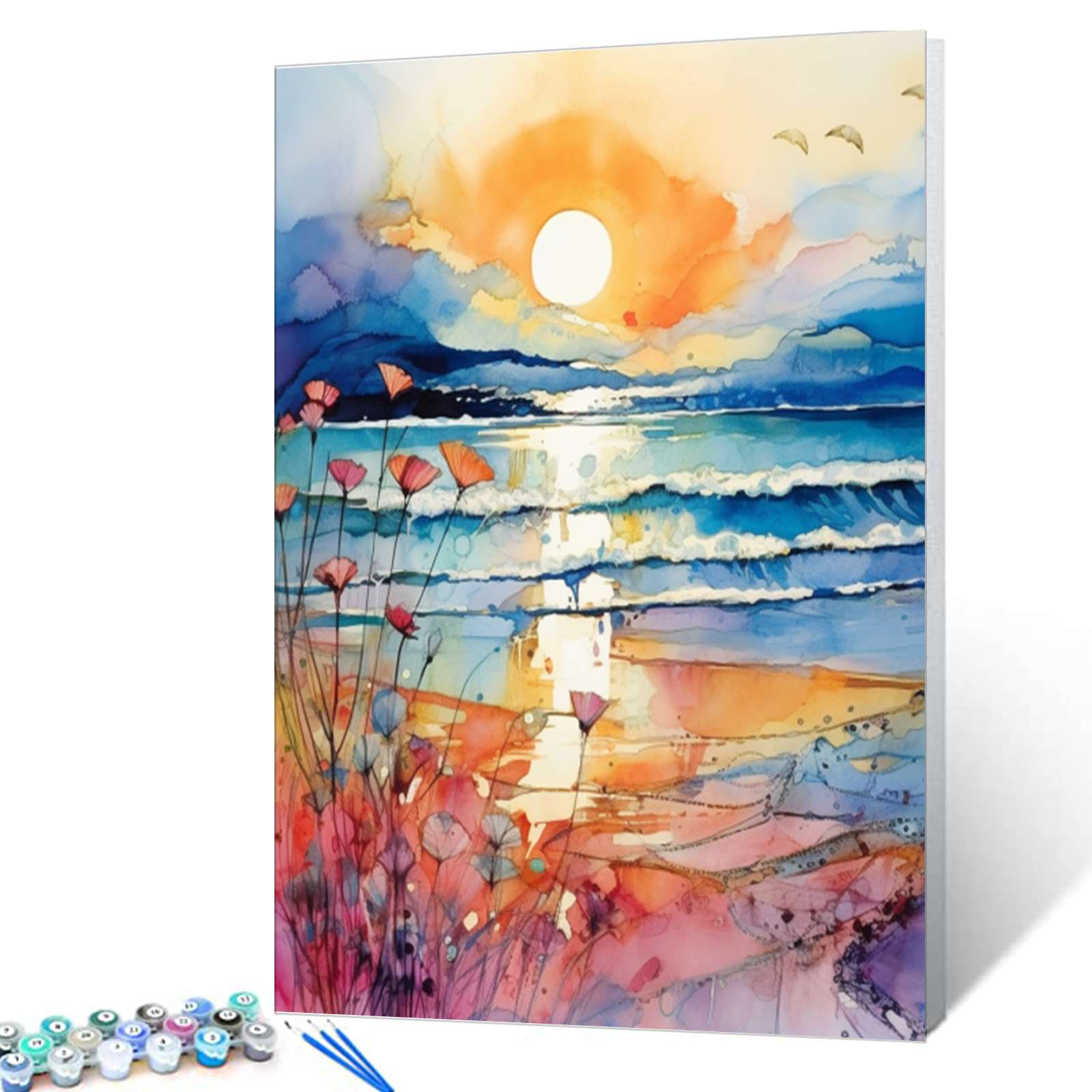 Tranquil Sunset Waves Paint by Numbers