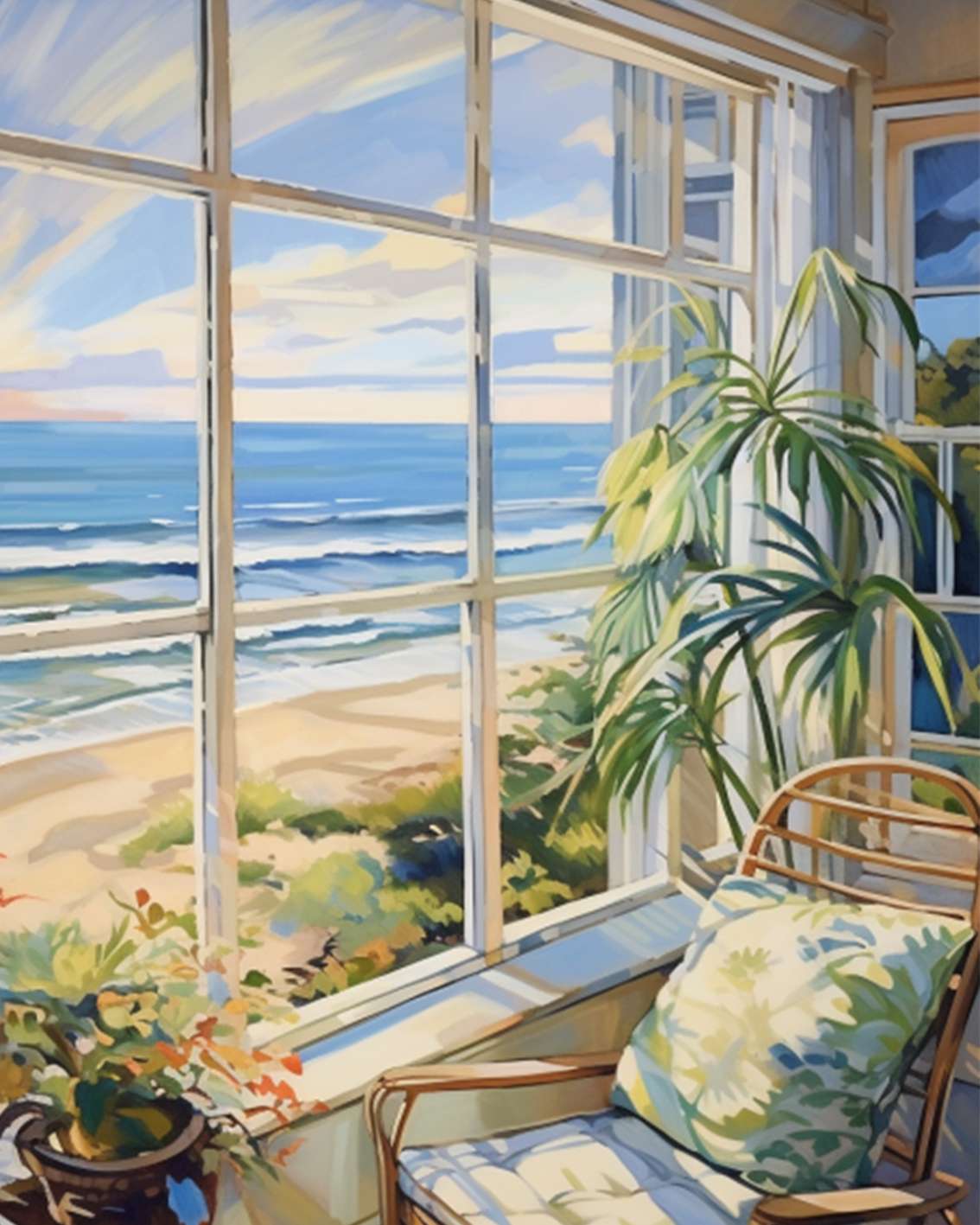 Coastal Retreat with Ocean View Paint by Numbers