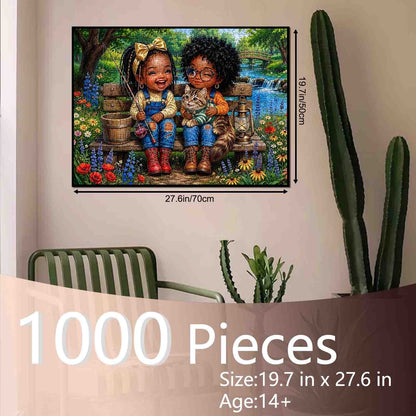 Best Friends Fishing Day Riverside Jigsaw Puzzle