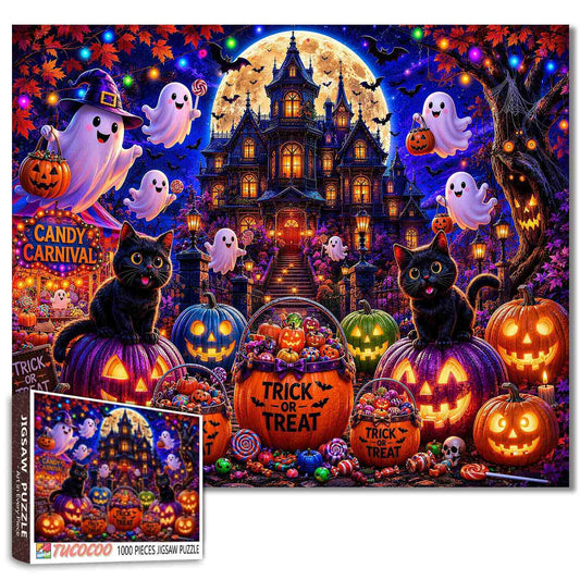 Black Cats Candy Carnival Jigsaw Puzzle
