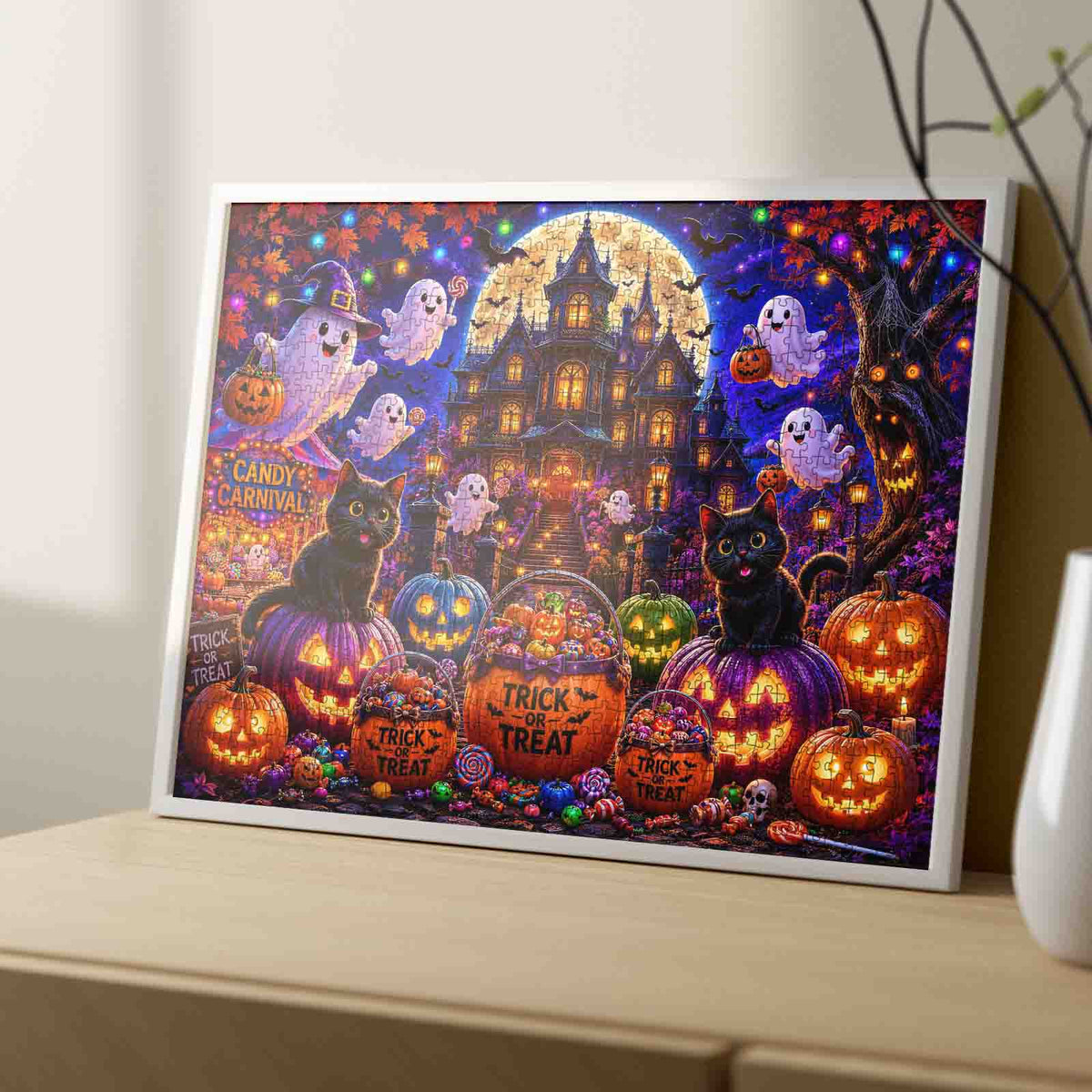 Black Cats Candy Carnival Jigsaw Puzzle